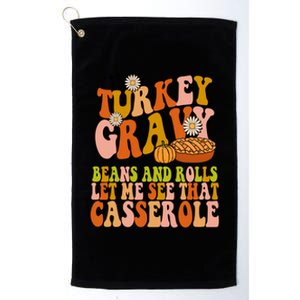 Turkey Gravy Retro Groovy Thanksgiving Food Platinum Collection Golf Towel