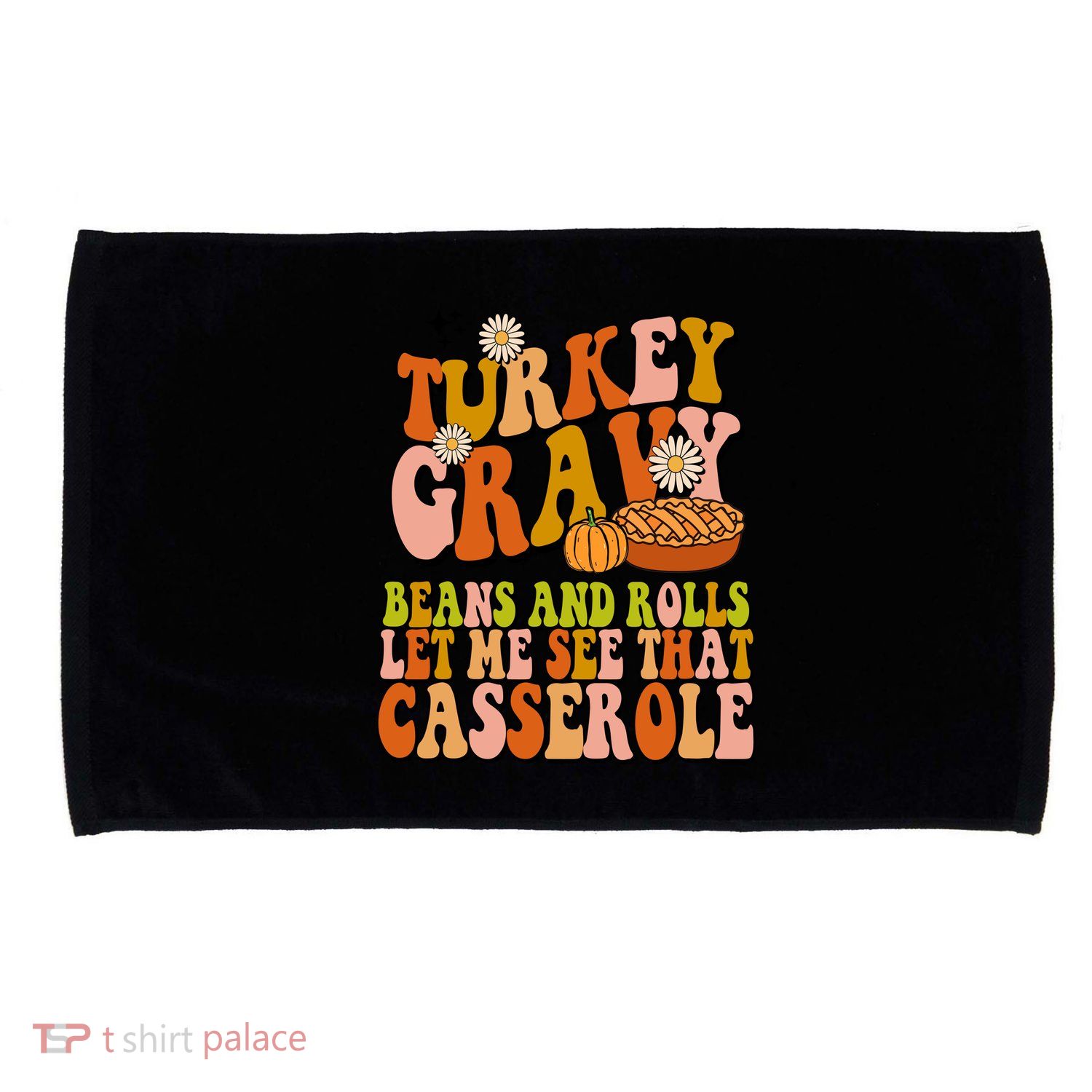 Turkey Gravy Retro Groovy Thanksgiving Food Microfiber Hand Towel