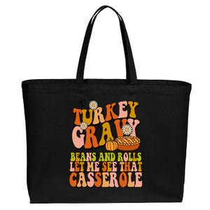 Turkey Gravy Retro Groovy Thanksgiving Food Cotton Canvas Jumbo Tote