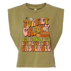 Turkey Gravy Retro Groovy Thanksgiving Food Garment-Dyed Women's Muscle Tee