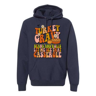 Turkey Gravy Retro Groovy Thanksgiving Food Premium Hoodie