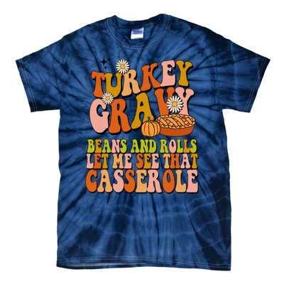 Turkey Gravy Retro Groovy Thanksgiving Food Tie-Dye T-Shirt