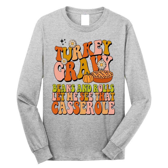 Turkey Gravy Retro Groovy Thanksgiving Food Long Sleeve Shirt