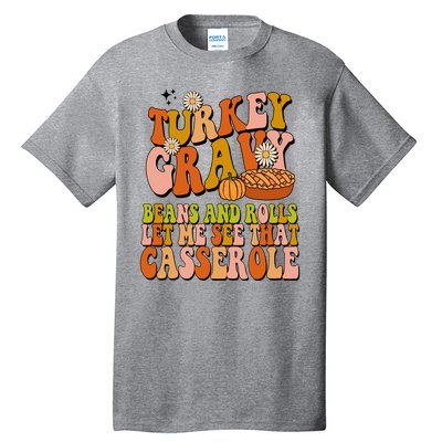 Turkey Gravy Retro Groovy Thanksgiving Food Tall T-Shirt