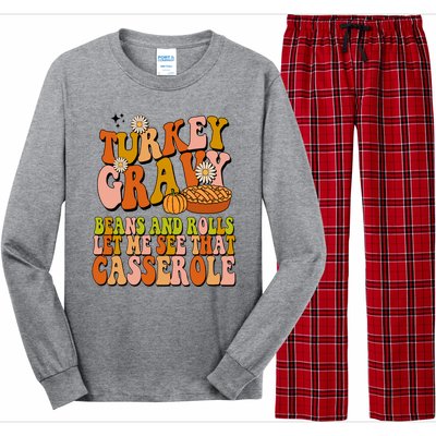 Turkey Gravy Retro Groovy Thanksgiving Food Long Sleeve Pajama Set