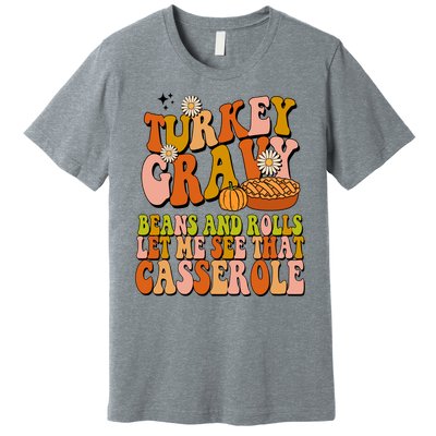 Turkey Gravy Retro Groovy Thanksgiving Food Premium T-Shirt