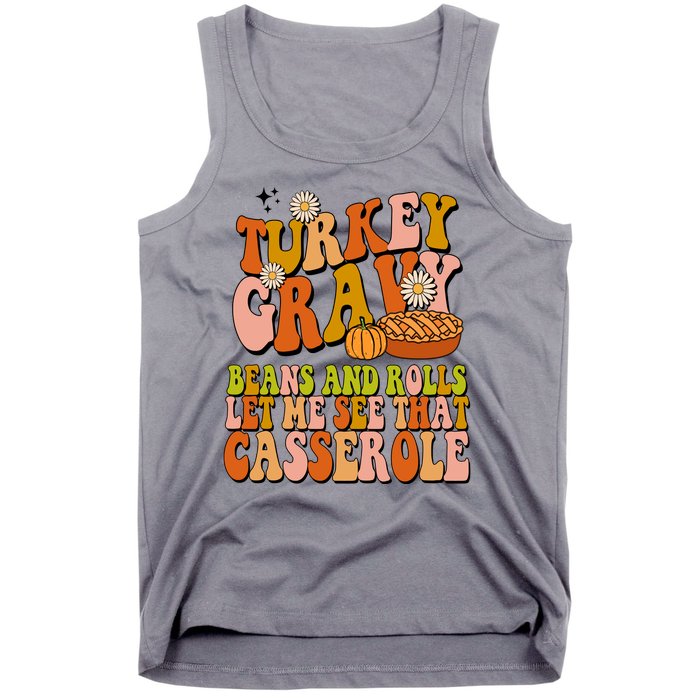 Turkey Gravy Retro Groovy Thanksgiving Food Tank Top