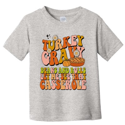 Turkey Gravy Retro Groovy Thanksgiving Food Toddler T-Shirt