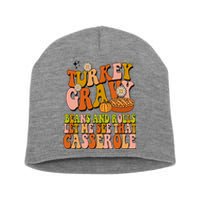 Turkey Gravy Retro Groovy Thanksgiving Food Short Acrylic Beanie