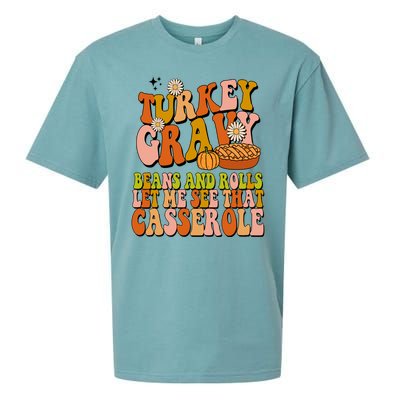 Turkey Gravy Retro Groovy Thanksgiving Food Sueded Cloud Jersey T-Shirt