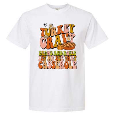 Turkey Gravy Retro Groovy Thanksgiving Food Garment-Dyed Heavyweight T-Shirt