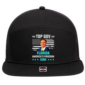 Top Gov Ron DeSantis Top Gov 7 Panel Mesh Trucker Snapback Hat