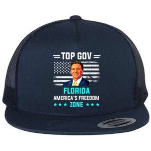 Top Gov Ron DeSantis Top Gov Flat Bill Trucker Hat