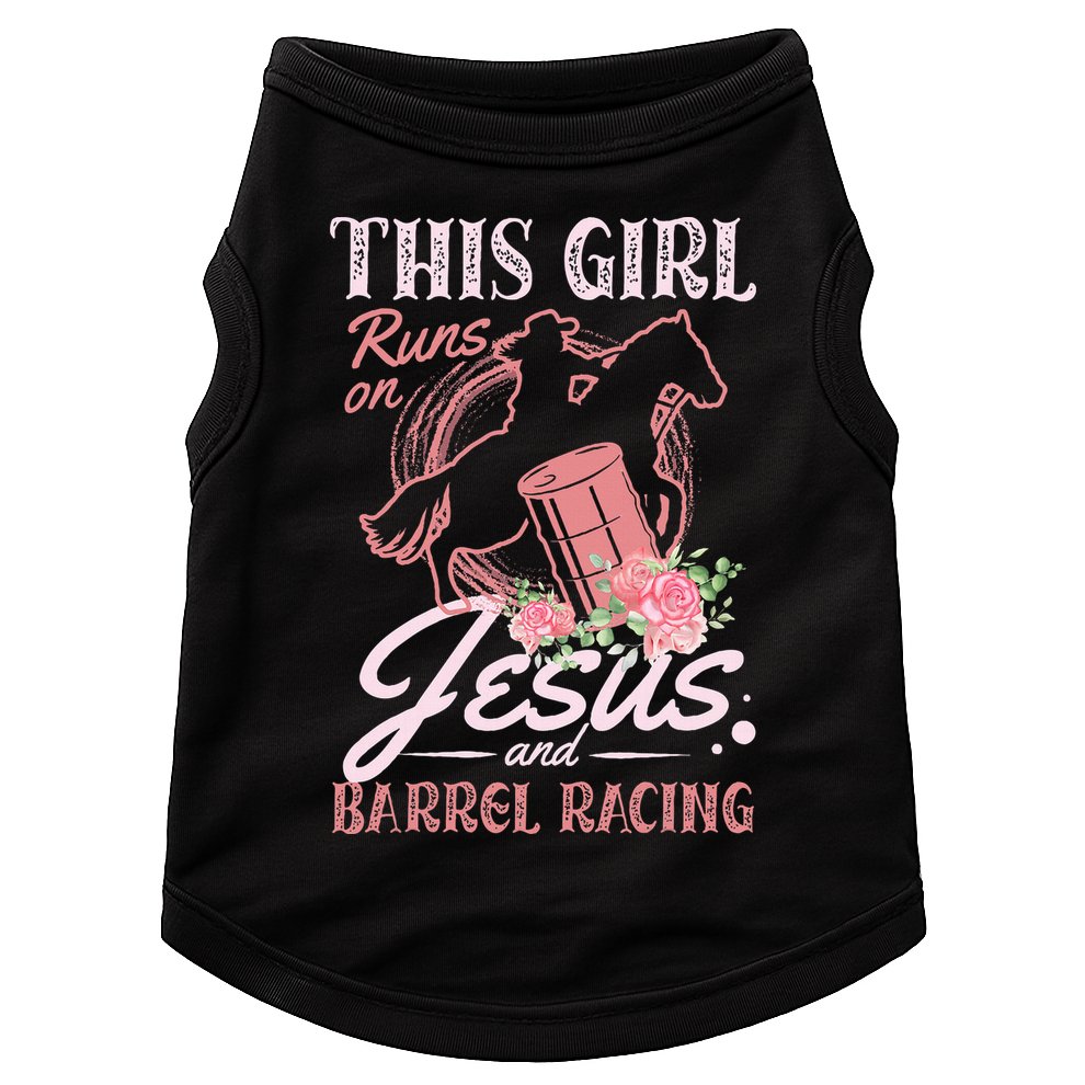 This Girl Runs On Jesus And Barrel Racing For A Barrel Racer Doggie Tank