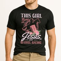 This Girl Runs On Jesus And Barrel Racing For A Barrel Racer Cooling Performance Crew T-Shirt