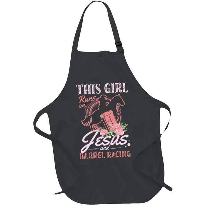 This Girl Runs On Jesus And Barrel Racing For A Barrel Racer Apron