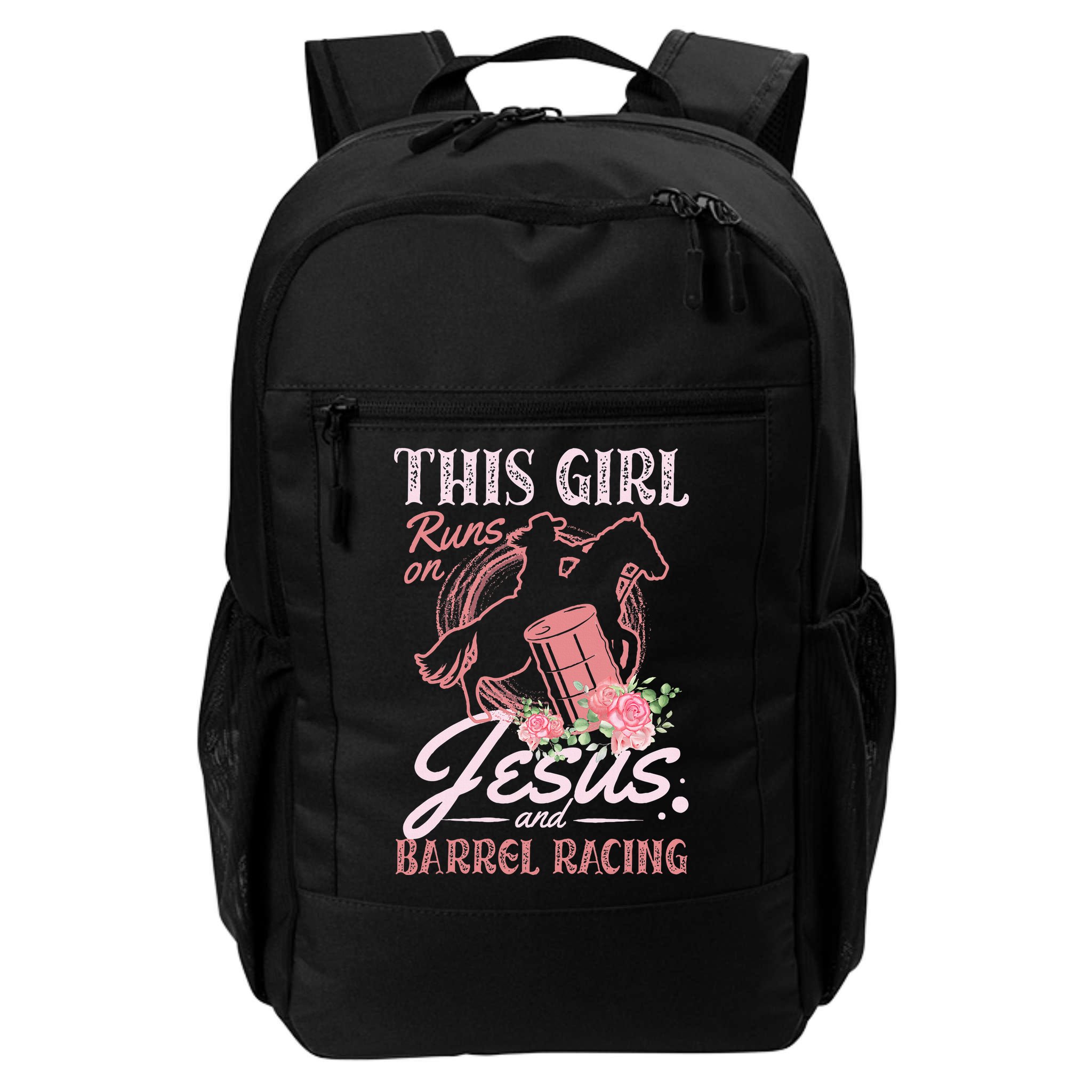 This Girl Runs On Jesus And Barrel Racing For A Barrel Racer Backpack