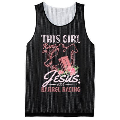 This Girl Runs On Jesus And Barrel Racing For A Barrel Racer Mesh Reversible Basketball Jersey Tank