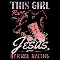 This Girl Runs On Jesus And Barrel Racing For A Barrel Racer Baby Bodysuit