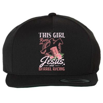This Girl Runs On Jesus And Barrel Racing For A Barrel Racer Wool Snapback Cap