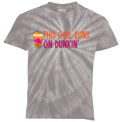 This Girl Runs On Funny Kids Tie-Dye T-Shirt