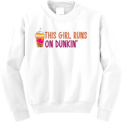 This Girl Runs On Funny Kids Sweatshirt