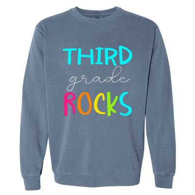 Third Grade Rocks Team 3rd Grade Teacher Garment-Dyed Sweatshirt