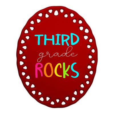 Third Grade Rocks Team 3rd Grade Teacher Ceramic Oval Ornament