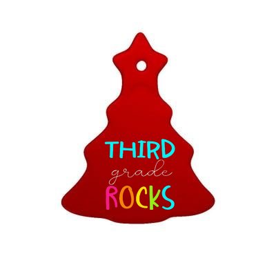 Third Grade Rocks Team 3rd Grade Teacher Ceramic Tree Ornament