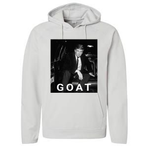 Trump Goat Republican Conservative Gift Trump 2024 Performance Fleece Hoodie