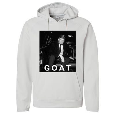 Trump Goat Republican Conservative Gift Trump 2024 Performance Fleece Hoodie