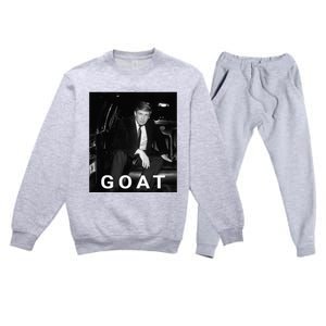 Trump Goat Republican Conservative Gift Trump 2024 Premium Crewneck Sweatsuit Set