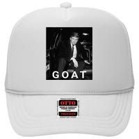 Trump Goat Republican Conservative Gift Trump 2024 High Crown Mesh Back Trucker Hat