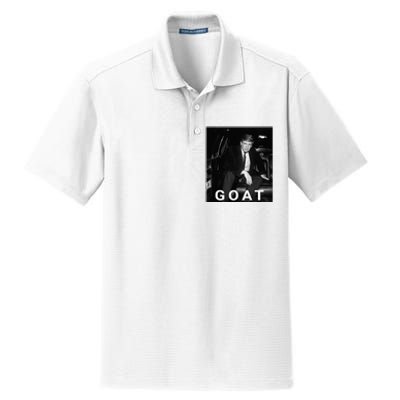 Trump Goat Republican Conservative Gift Trump 2024 Dry Zone Grid Polo