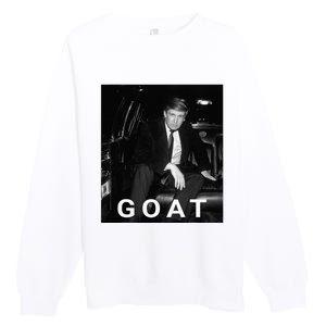 Trump Goat Republican Conservative Gift Trump 2024 Premium Crewneck Sweatshirt