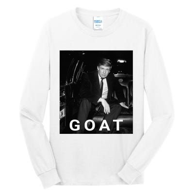 Trump Goat Republican Conservative Gift Trump 2024 Tall Long Sleeve T-Shirt