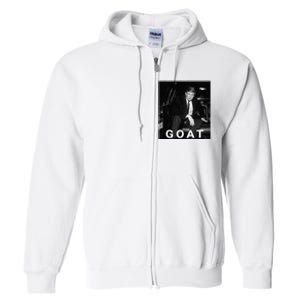 Trump Goat Republican Conservative Gift Trump 2024 Full Zip Hoodie