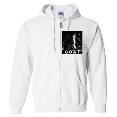 Trump Goat Republican Conservative Gift Trump 2024 Full Zip Hoodie