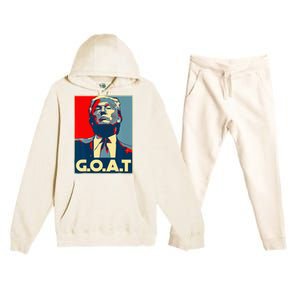 Trump Goat Republican Conservative Gift Trump 2024 Premium Hooded Sweatsuit Set