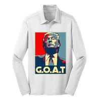 Trump Goat Republican Conservative Gift Trump 2024 Silk Touch Performance Long Sleeve Polo