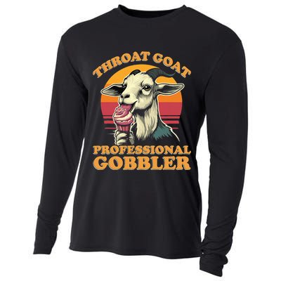 Throat Goat Retro Inappropriate Adult Humor Funny Gag Memes Cooling Performance Long Sleeve Crew