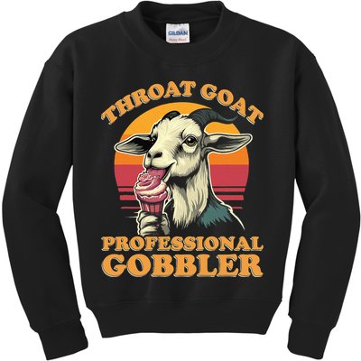 Throat Goat Retro Inappropriate Adult Humor Funny Gag Memes Kids Sweatshirt