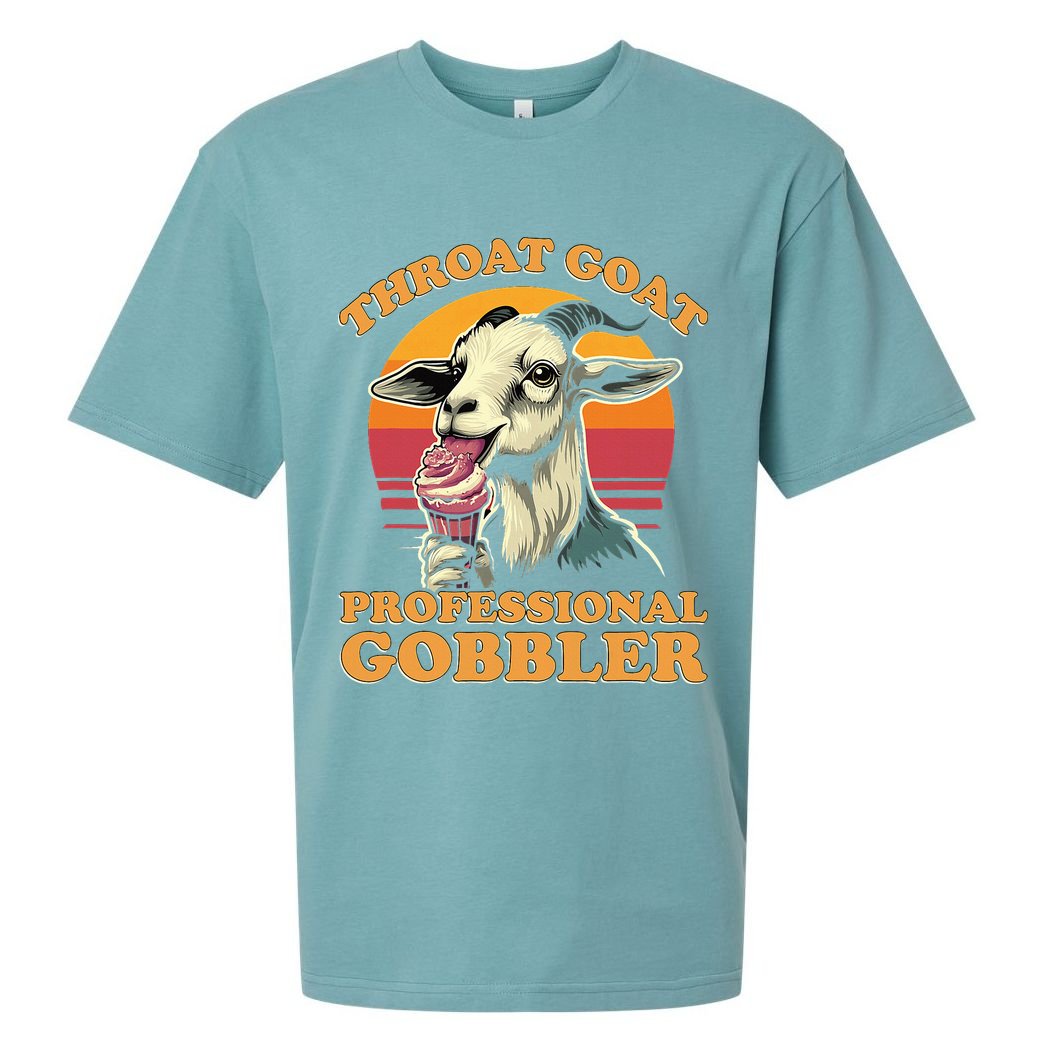 Throat Goat Retro Inappropriate Adult Humor Funny Gag Memes Sueded Cloud Jersey T-Shirt