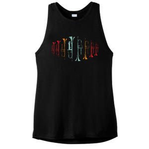 Trumpeter Gift Retro Jazz Music Trumpet Ladies PosiCharge Tri-Blend Wicking Tank