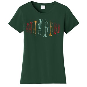 Trumpeter Gift Retro Jazz Music Trumpet Women's T-Shirt