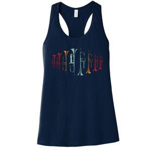 Trumpeter Gift Retro Jazz Music Trumpet Women's Racerback Tank