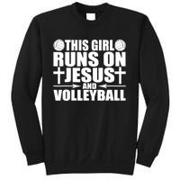 This Girl Runs On Jesus And Volleyball Novelty TShirt Sweatshirt