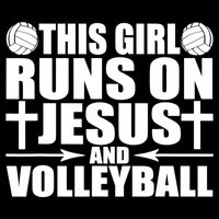 This Girl Runs On Jesus And Volleyball Novelty TShirt Drawstring Bag