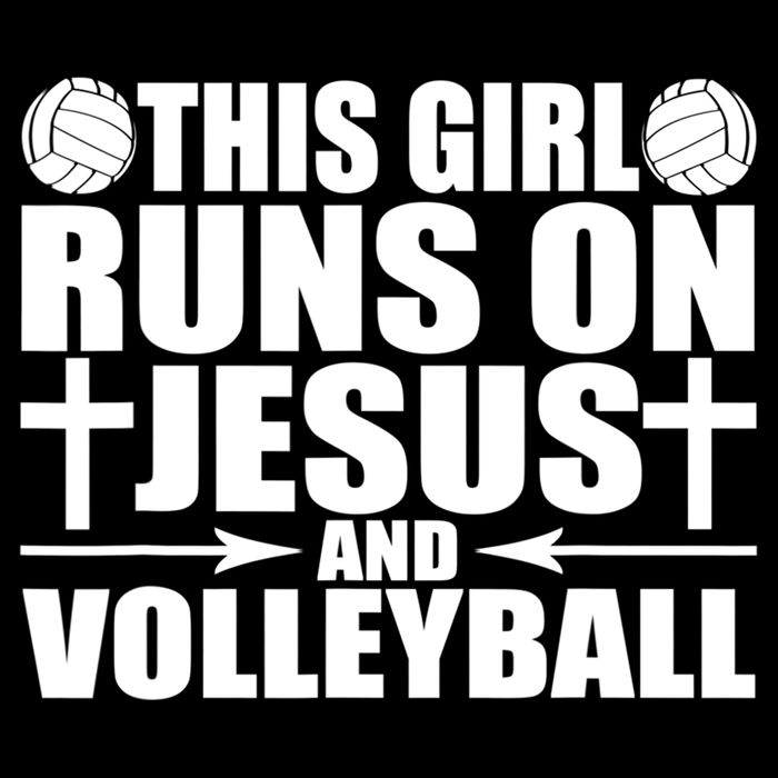 This Girl Runs On Jesus And Volleyball Novelty TShirt Drawstring Bag