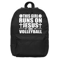 This Girl Runs On Jesus And Volleyball Novelty TShirt 16 in Basic Backpack